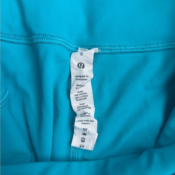 Lululemon Base Pace HR Crop 23" Women's Leggings in Turquoise Tide sz 6 - Picture 7 of 7